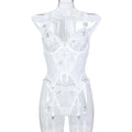 White Lace Strappy Teddy Bodysuit - Secret Hour lingerie