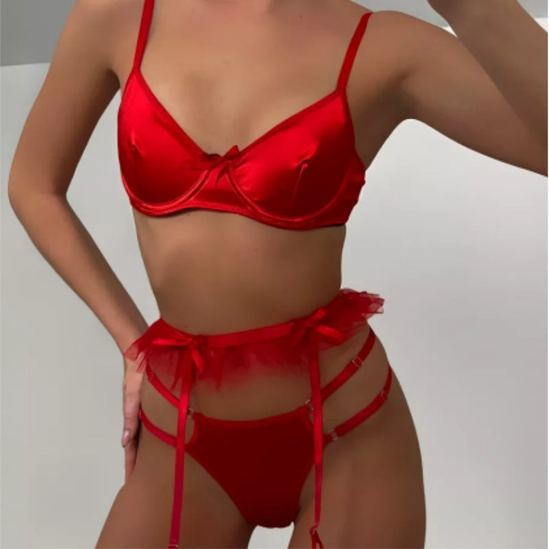 White Sheer Bra and Garter Lingerie Set, alternate view 3