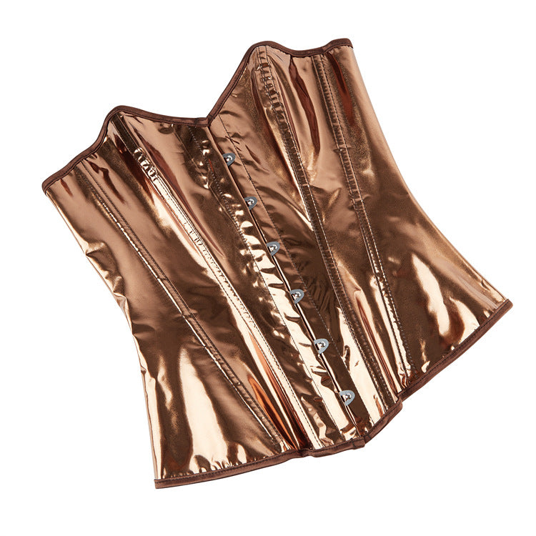 Bronze Metallic-Look Strapless Corset Top, alternate view 5