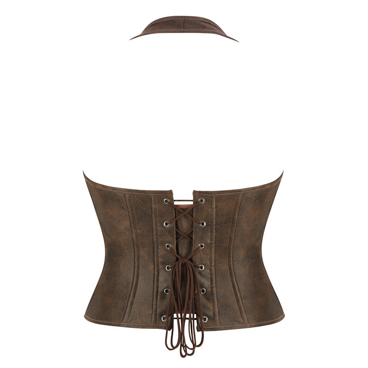 Brown Halter Corset Top, alternate view 3