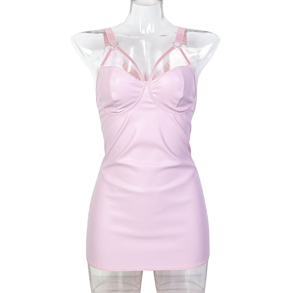 Pink Faux Leather Lingerie Set - Secret Hour lingerie