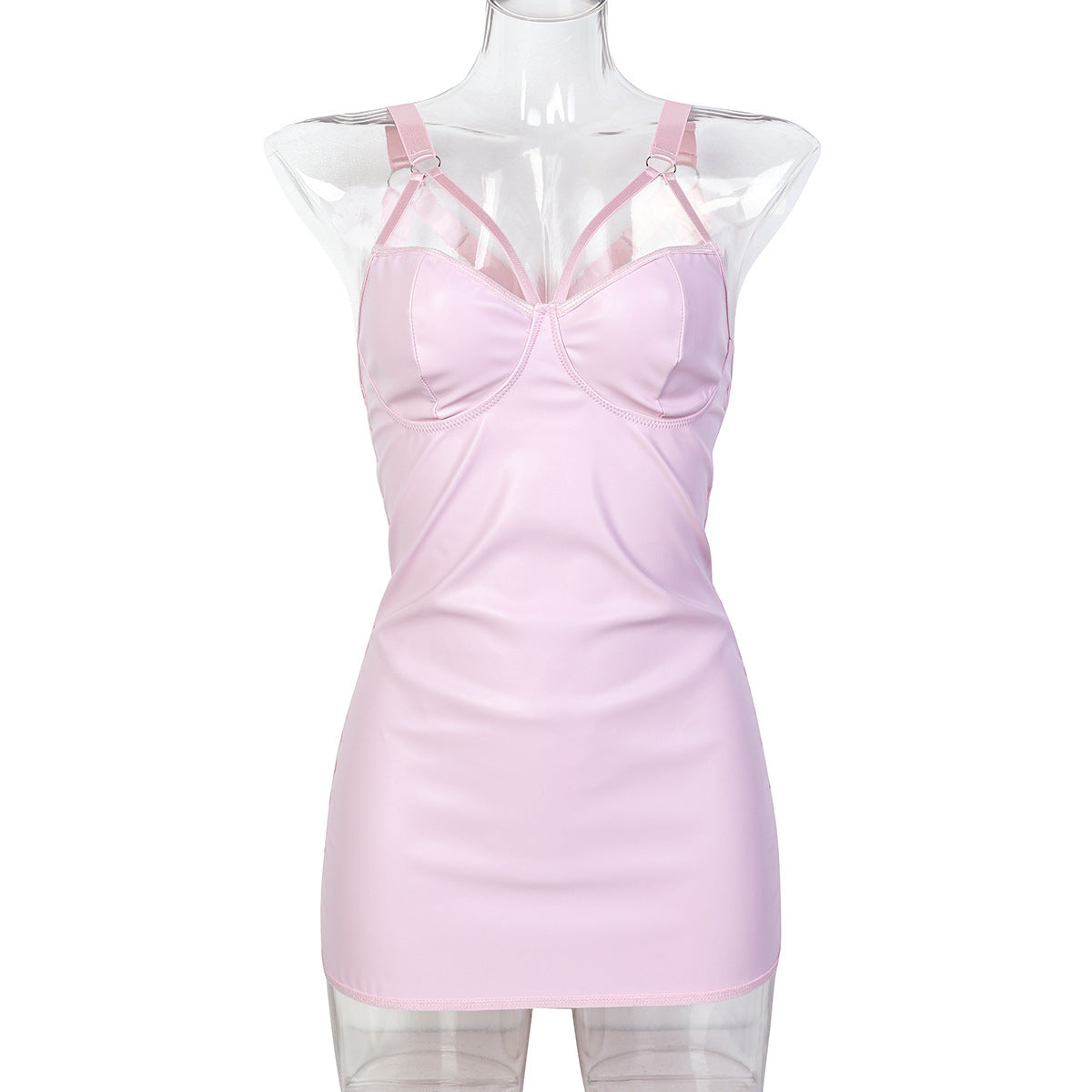 Pink Faux Leather Lingerie Set - Secret Hour lingerie