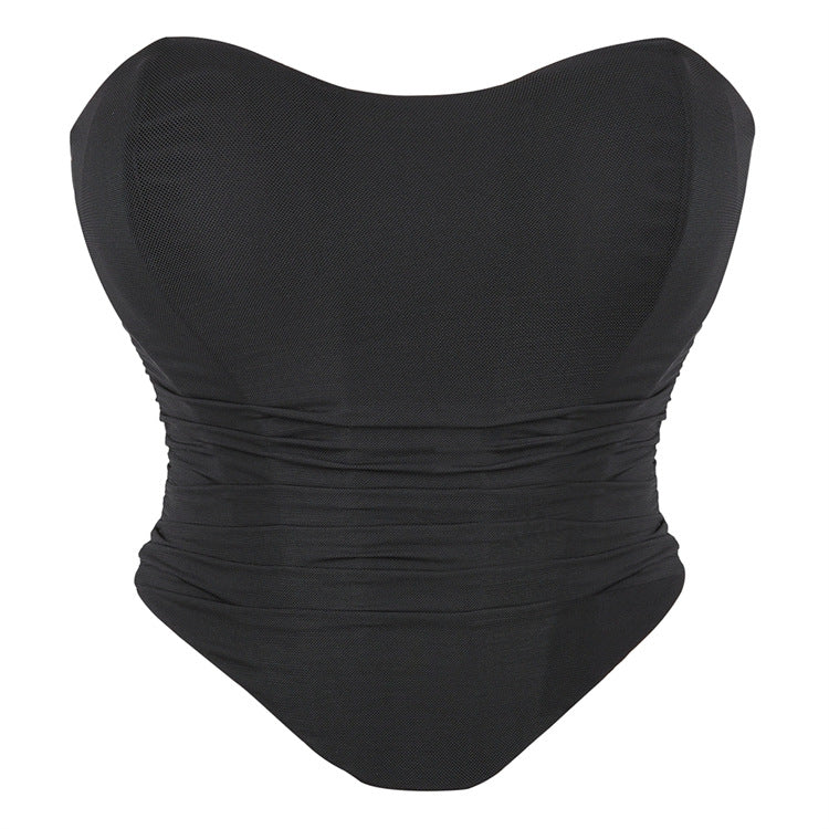 Black Strapless Bodysuit