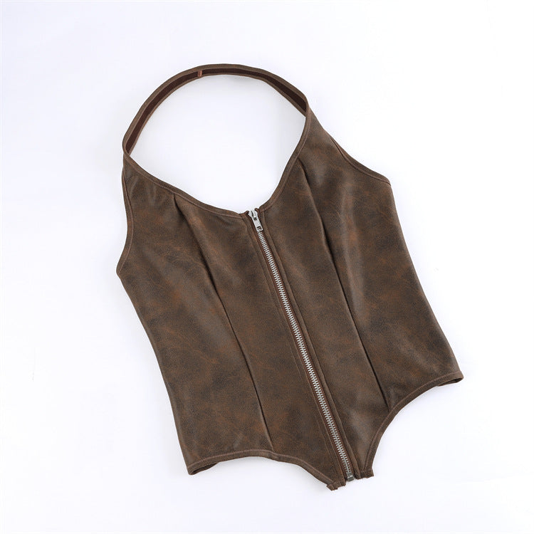 Brown Halter Corset Top, alternate view 5