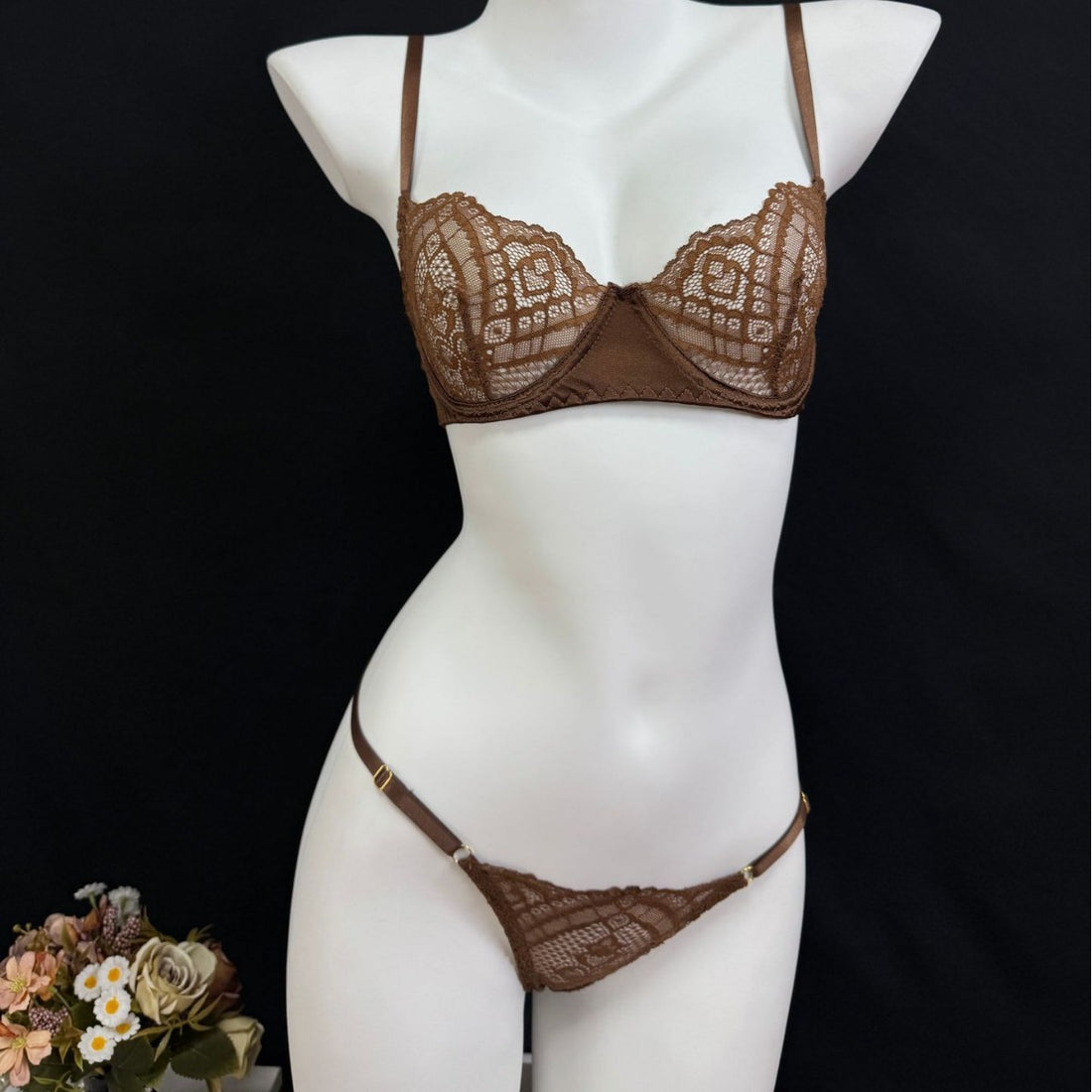 Red Lace Bra and Bottom Set, alternate view 4