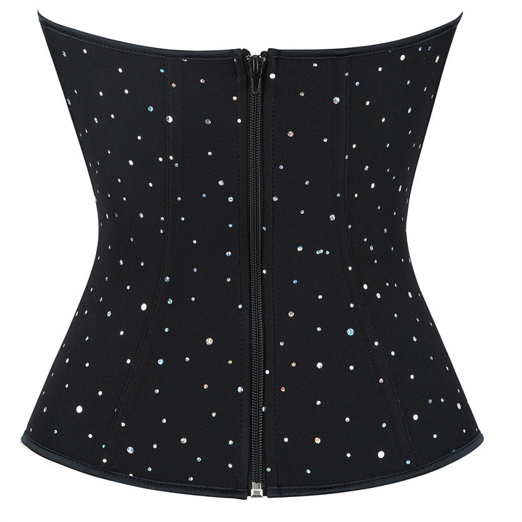 Black Rhinestone Strapless Corset Top, alternate view 4