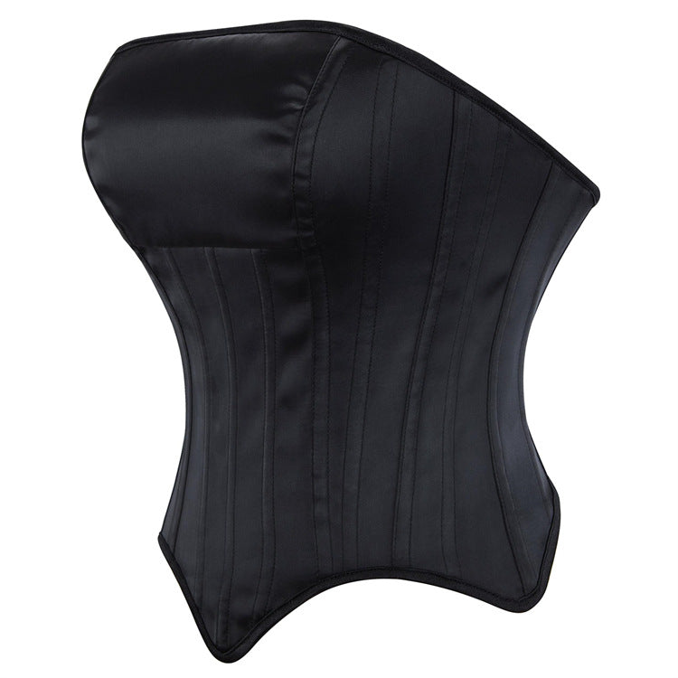 Black Leather-Look Back-Zip Corset Top, alternate view 2