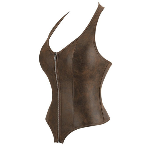 Brown Halter Corset Top, alternate view 2