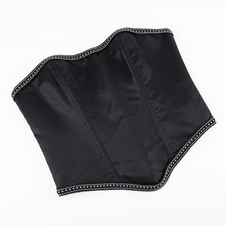 Black Studded Leather-Look Corset Top, alternate view 5