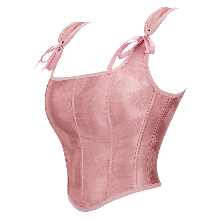 Pink Tie-Strap Corset Top, alternate view 2