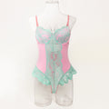 Pink Contrast Teddy Bodysuit - Styled View