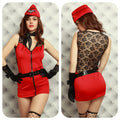 Black Flight Attendant Costume Lingerie Set - Alternate View