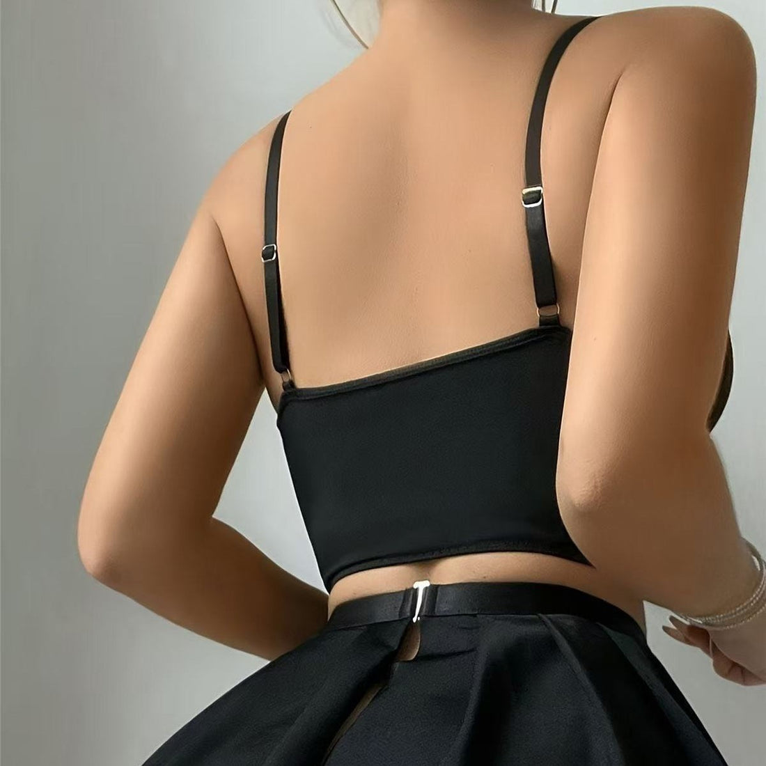 Black Maid Apron Costume Lingerie Set, alternate view 4