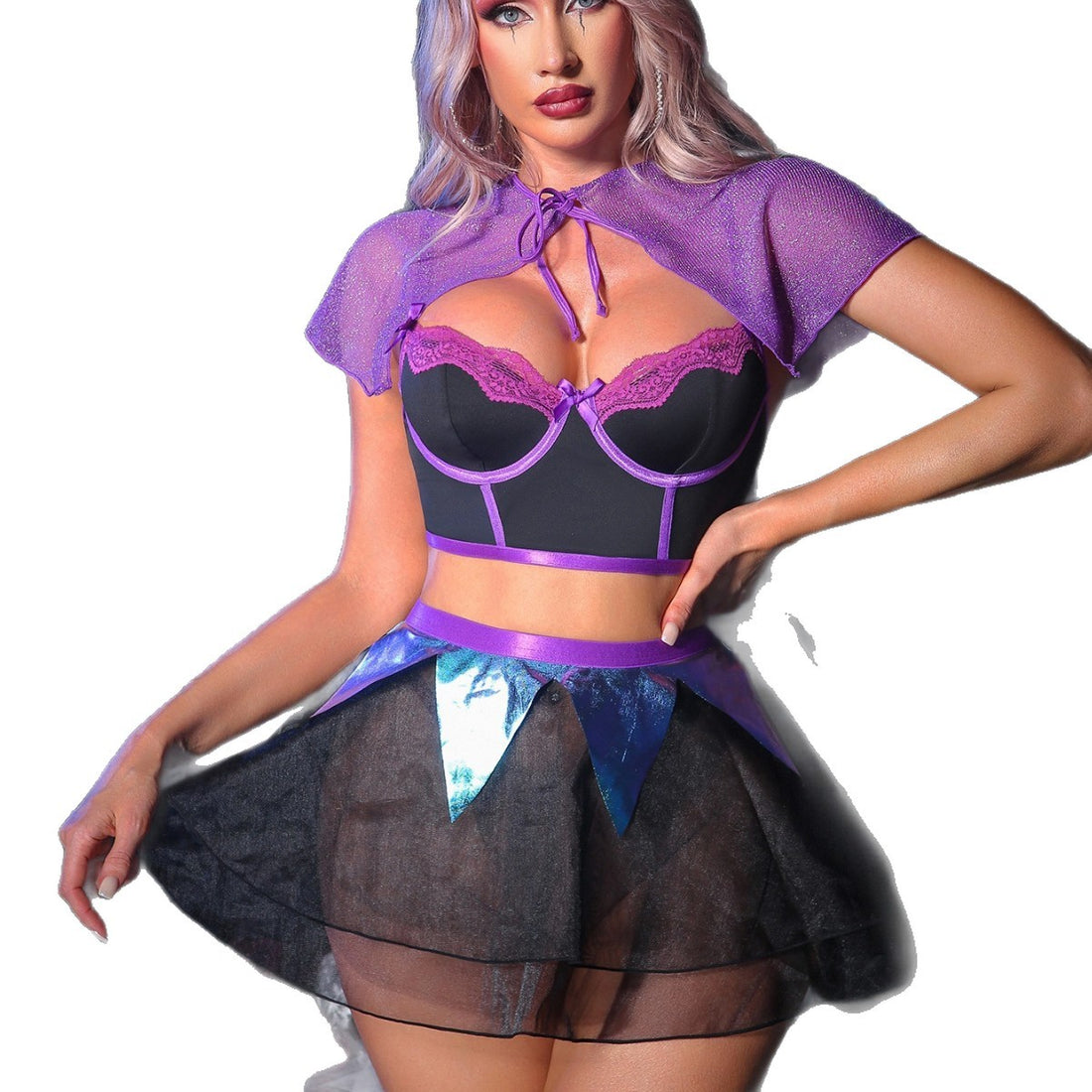 Purple Witch Costume Lingerie Set, alternate view 5