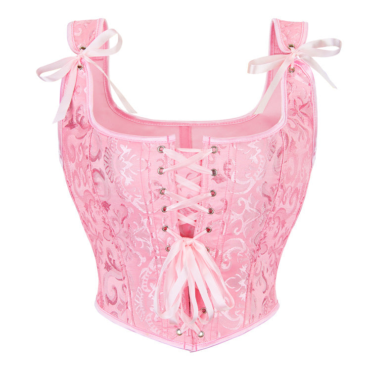 Lavender Lace-Up Tie-Strap Corset Top, alternate view 5