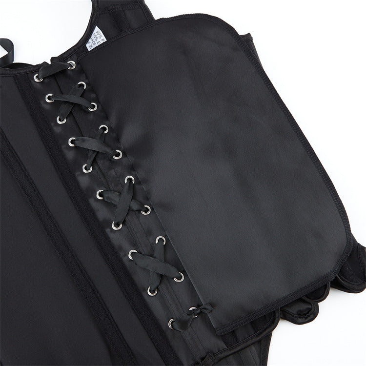 Black Leather-Look Tie-Strap Corset Top, alternate view 4