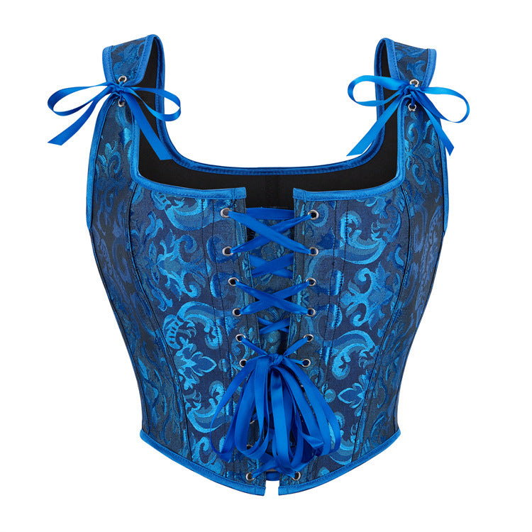 Lavender Lace-Up Tie-Strap Corset Top, alternate view 2
