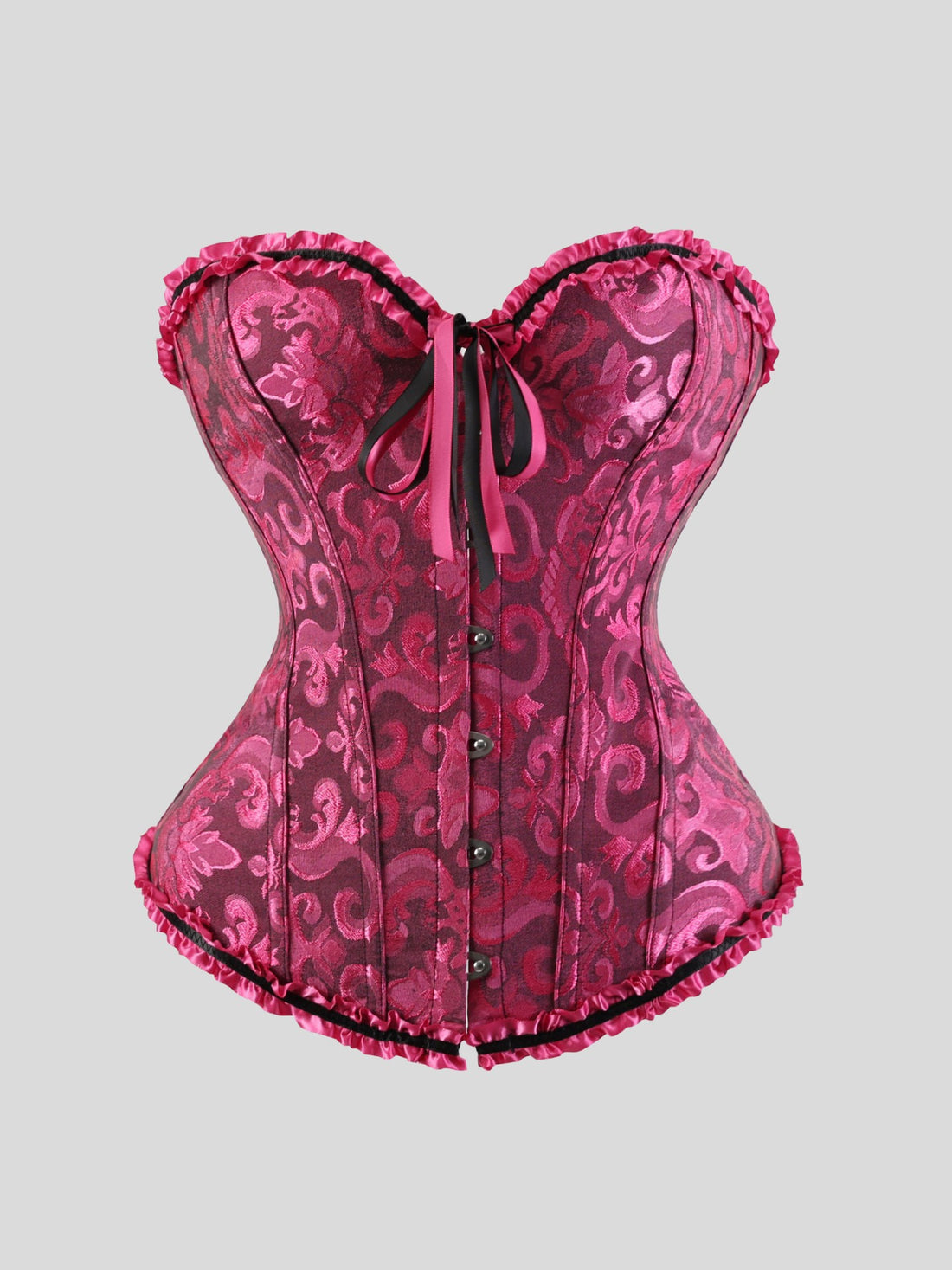 Pink Floral Lace-Up Corset Top, alternate view 6