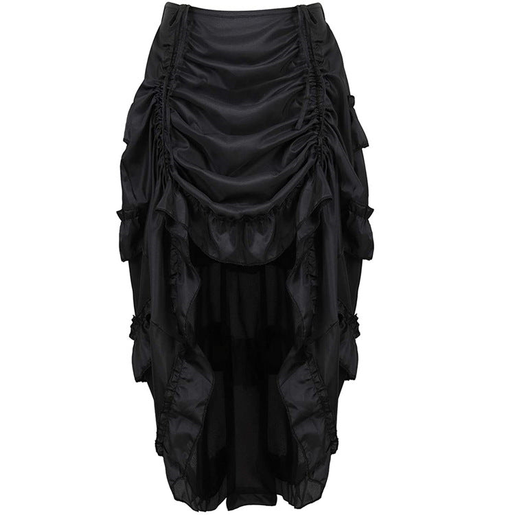 Black Ruffle High-Low Skirt