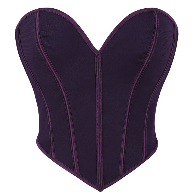 Black Faux-Leather Strapless Corset Top, alternate view 13