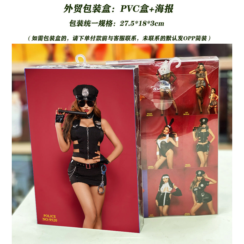 Black Police Costume Lingerie Set - Alternate View