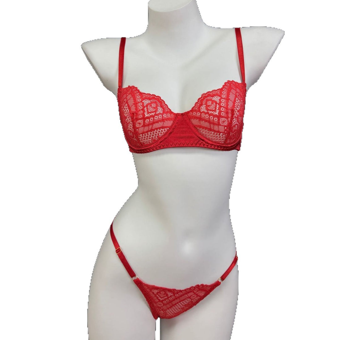 Red Lace Bra and Bottom Set, alternate view 5