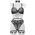 Black Sheer Mesh Lingerie Set - Alternate View