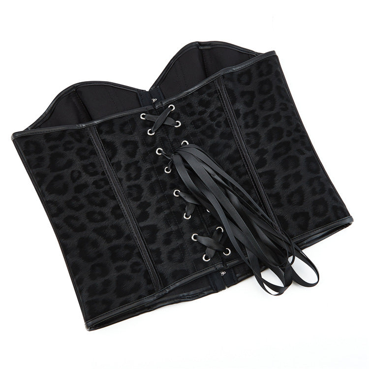 Black Brocade Back-Zip Corset Top, alternate view 5