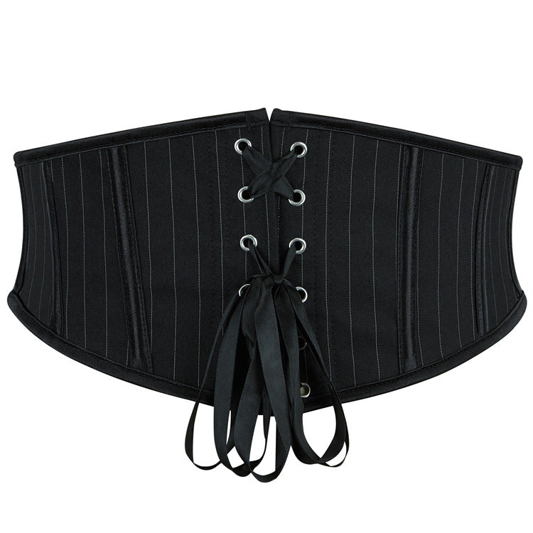 Black Pinstripe Underbust Corset Top, alternate view 3