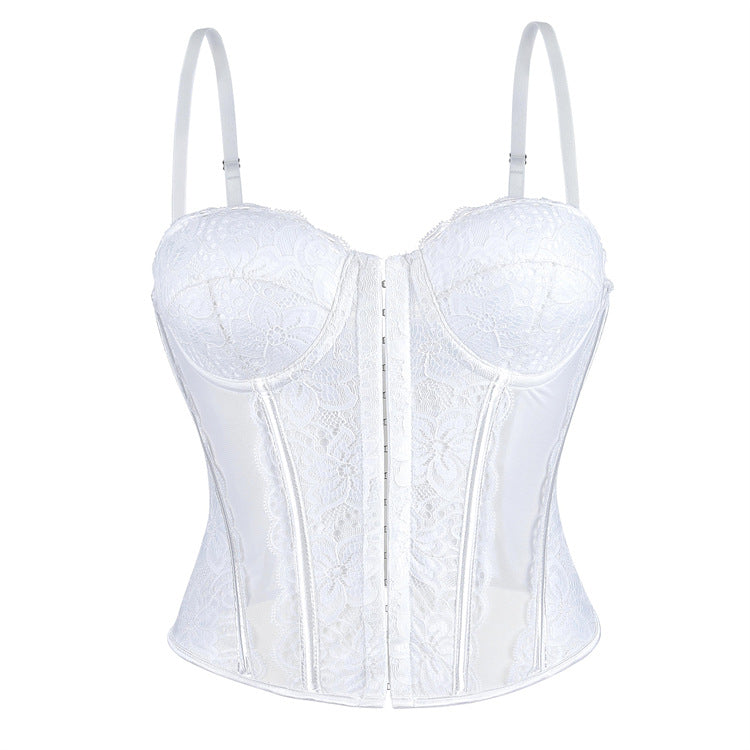 Burgundy Mesh Corset Top, alternate view 8