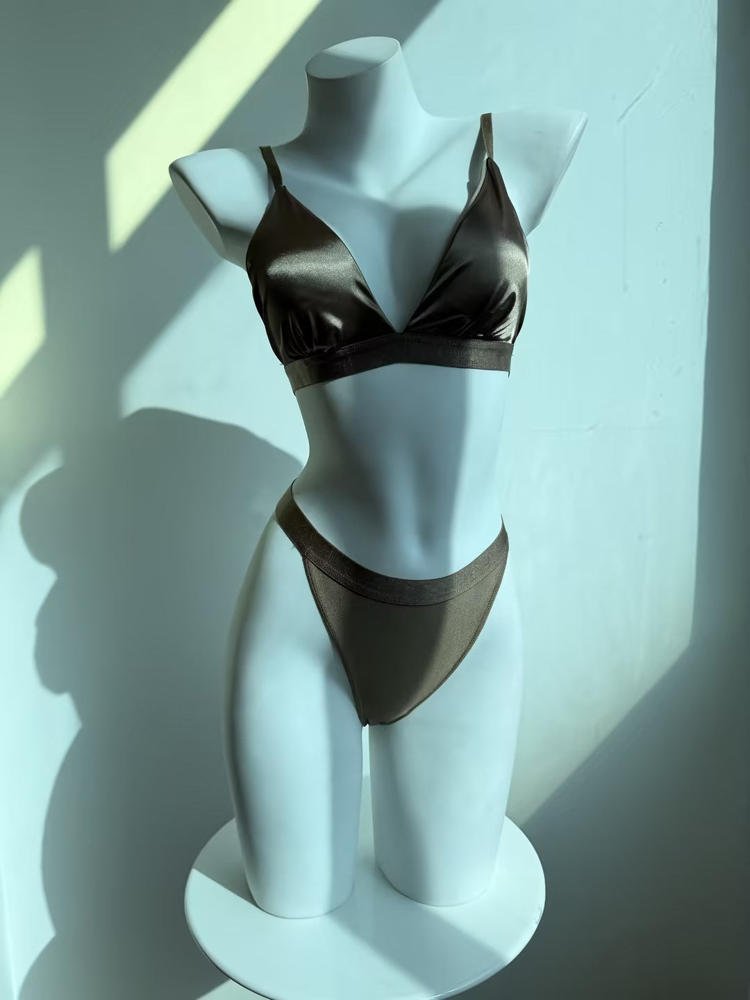 Black Triangle Bra and Bottom Set, alternate view 8