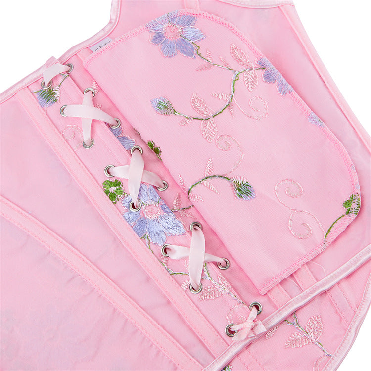 Pink Floral Tie-Strap Corset Top, alternate view 4