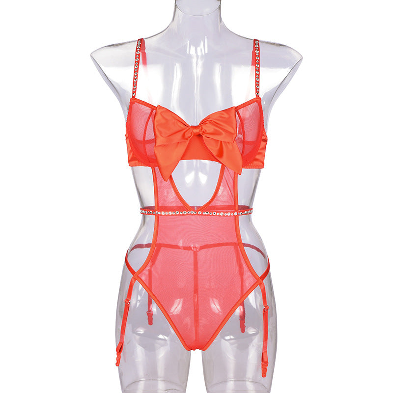 Red Holiday Teddy Bodysuit - Styled View