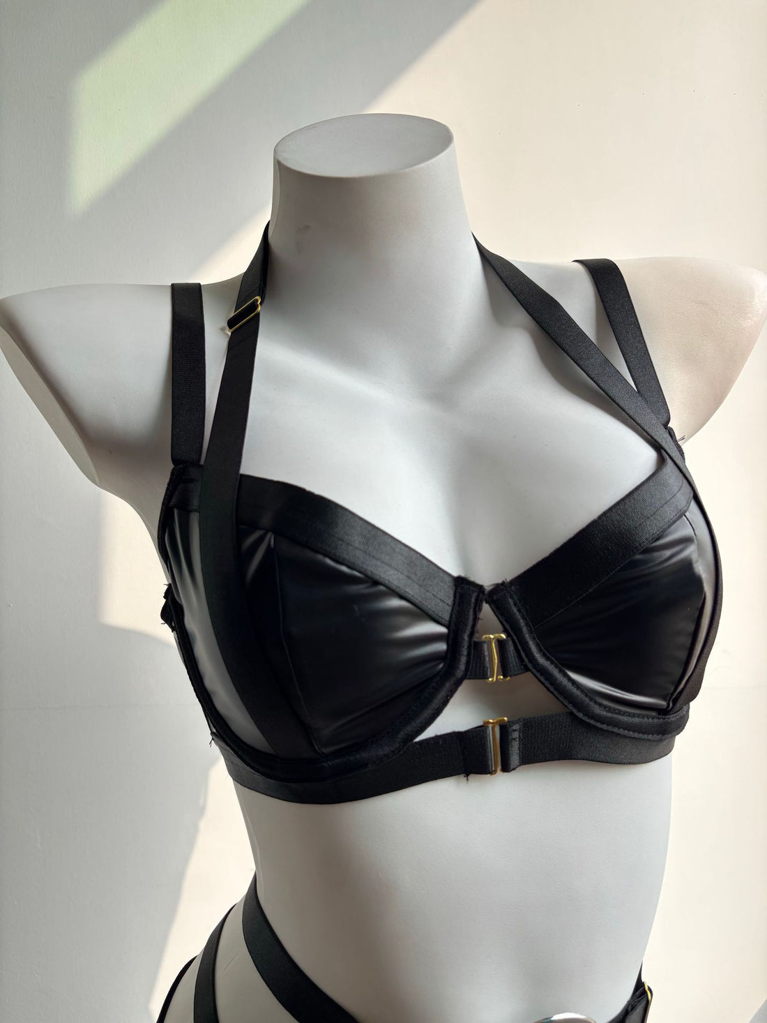 Black Strappy Bra and Garter Lingerie Set, alternate view 6