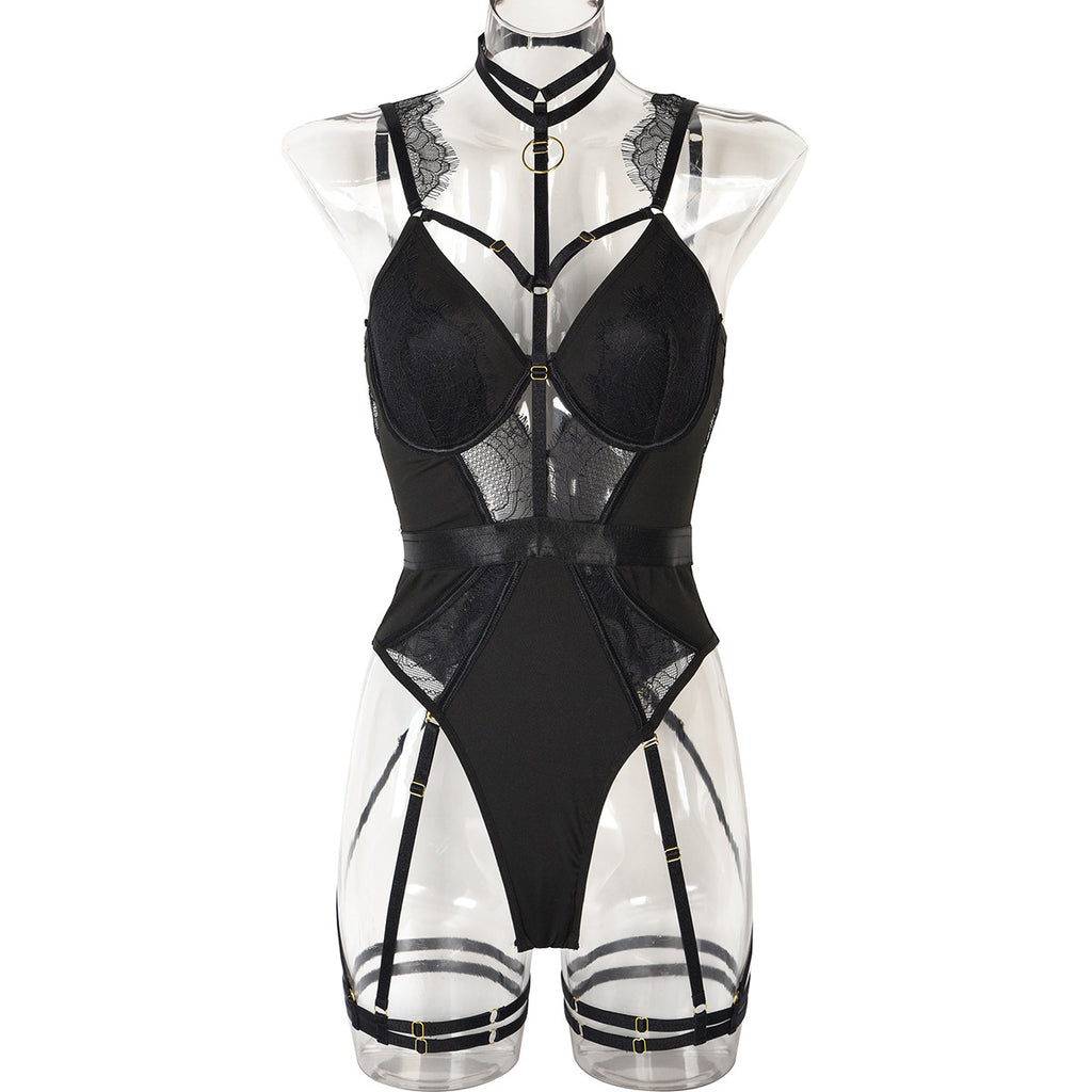 Lace Cutout Teddy Bodysuit - Styled View