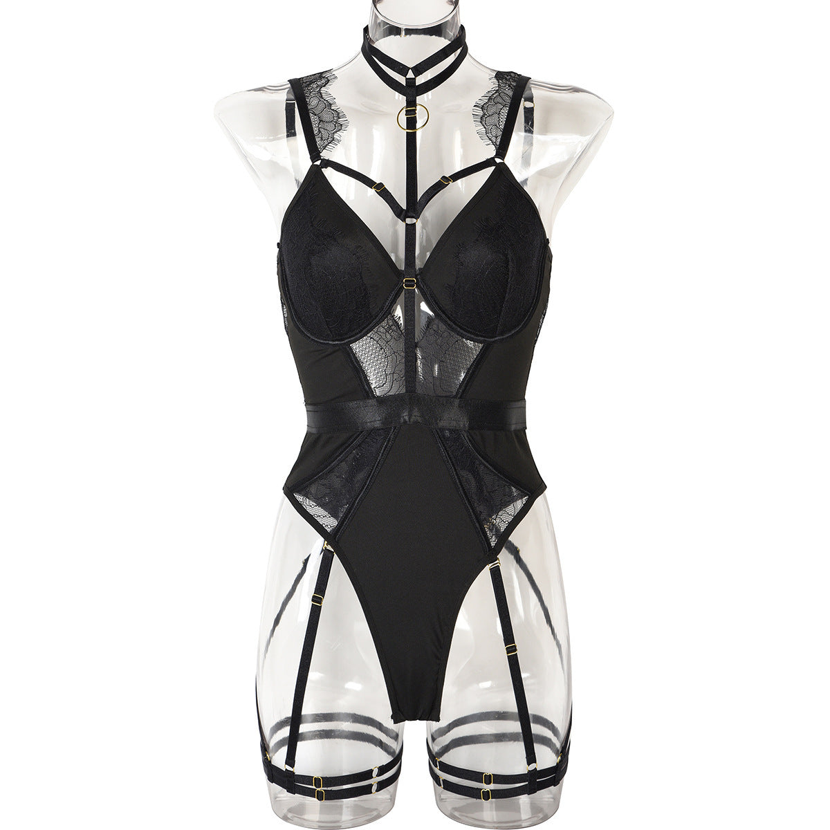 Lace Cutout Teddy Bodysuit - Styled View