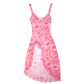 Pink floral slit chemise nightdress with long side slit - alternate view
