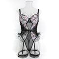 Floral Embroidered Lace Teddy Bodysuit - Styled View