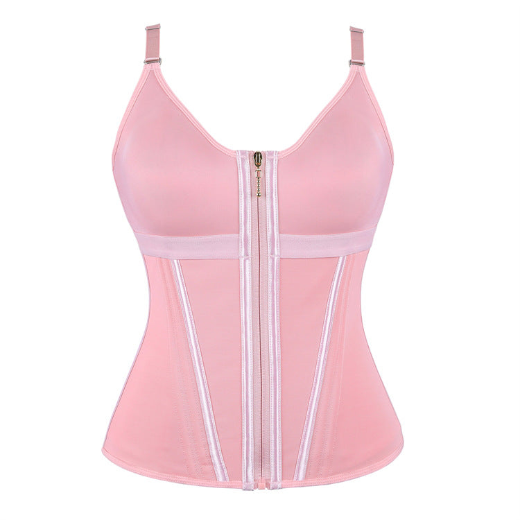 Black Zip-Front Strappy Corset Top, alternate view 4