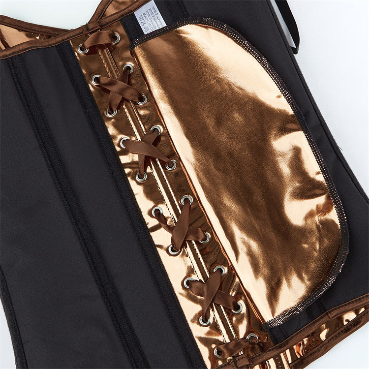 Bronze Metallic-Look Strapless Corset Top, alternate view 4