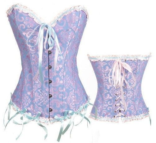 Pink Floral Lace-Up Corset Top, alternate view 22