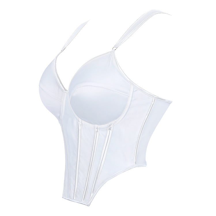 White Structured Corset Top, alternate view 2
