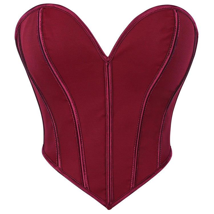 Black Faux-Leather Strapless Corset Top, alternate view 10