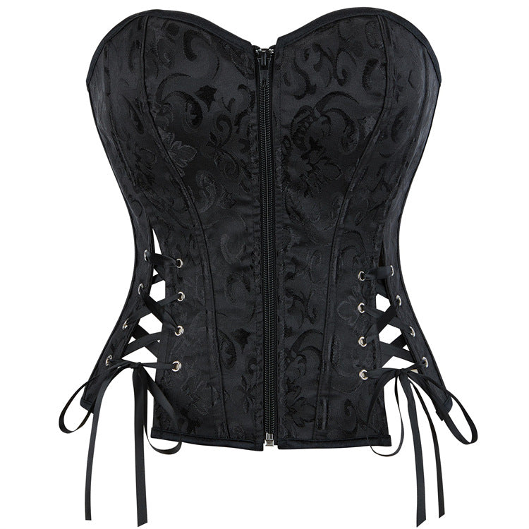 Black Lace-Up Side Corset Top
