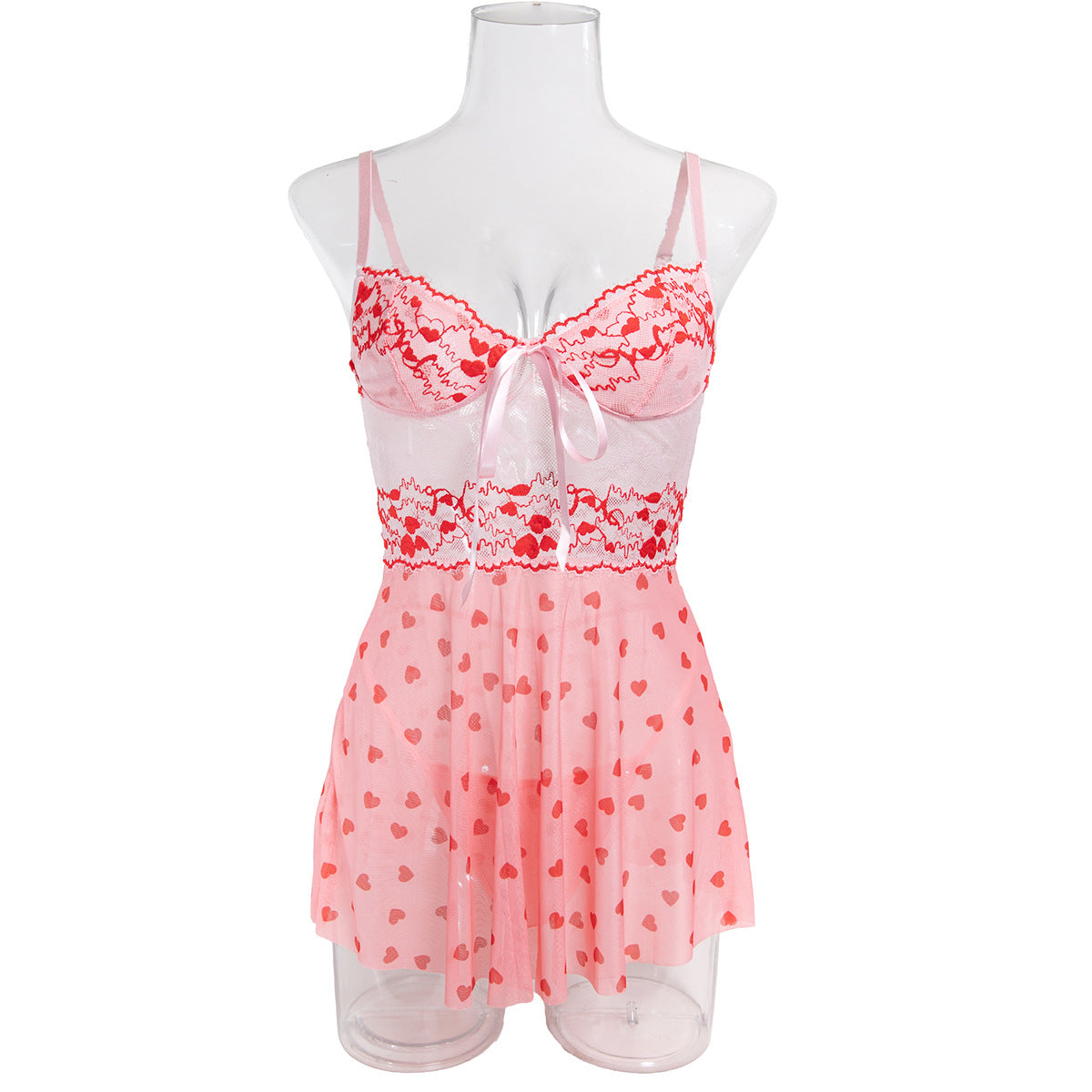 Pink Lace Trim Chemise Nightdress - Alternate View