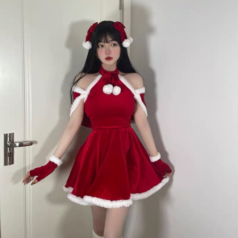Bunny Costume Lingerie Set With Mini Dress and Mini Skirt and Bra - Alternate View