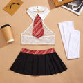 Sheer Mesh Uniform-Inspired Costume Lingerie Set - Alternate View