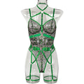 Strappy Halter Teddy Bodysuit - Styled View