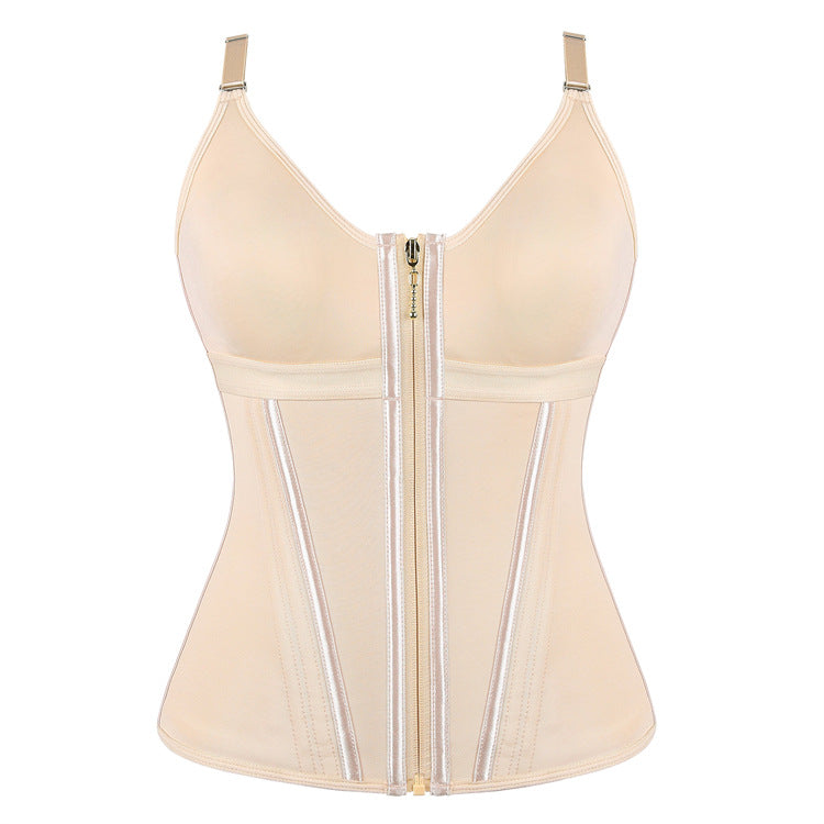 Black Zip-Front Strappy Corset Top, alternate view 5