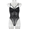 Boutique Faux Leather Strappy Teddy Bodysuit - Styled View